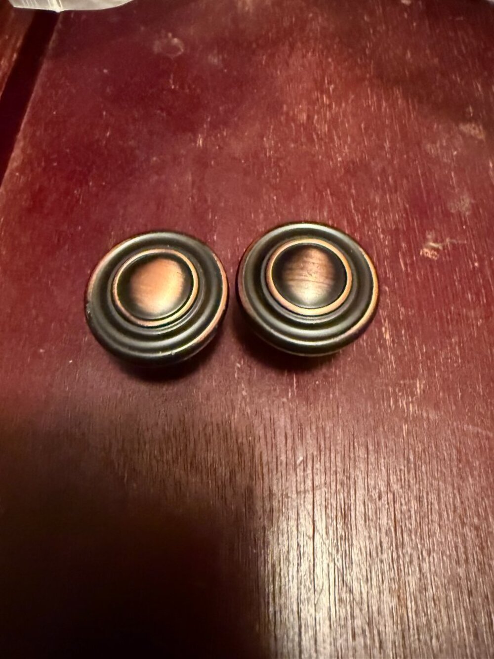 GlideRite 1.2" Round Ring Cabinet Knob Oil Rubbed Bronze 5415-ORB-1, Set of 2